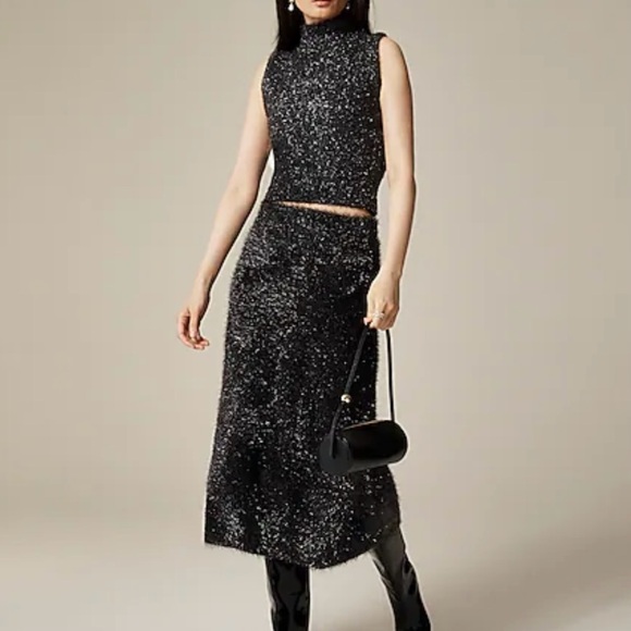 J. Crew Collection textured metallic A-line skirt XS - Picture 2 of 8